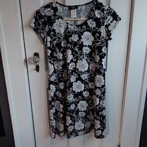 No Boundaries Black and White Floral Mini Dress